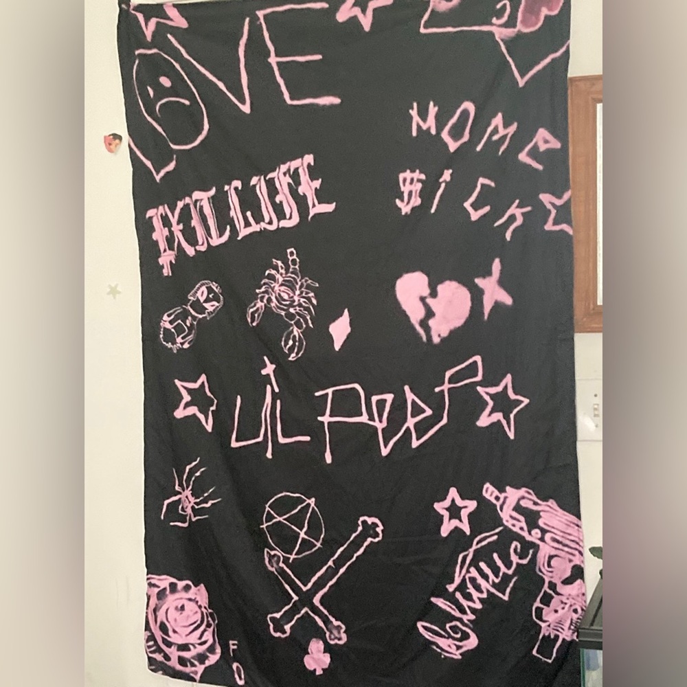 Large Black and Pink Punk Lil Peep Tapastrys
